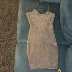 Nude Fur Dress from Fashion Nova🥂🧸🍨